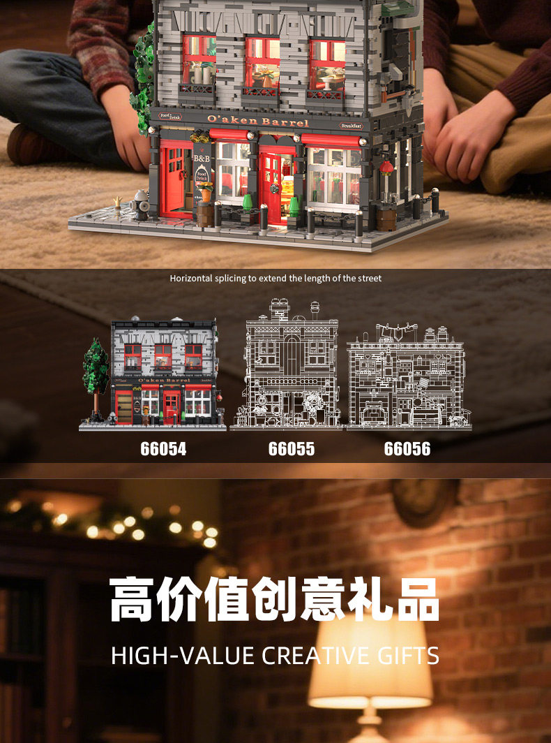 2368PCS MOC O'Aken Barrel Pub Bausteine Stadt Street View Idee Retro Taverne Modulare Modell Montage Puzzle Spielzeug Kinder geschenk – Detail 6