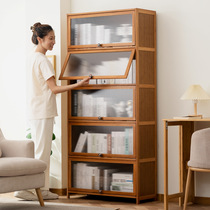 Bookcase storage rack floor-standing bookshelf childrens simple living room home storage cabinet storage cabinet solid wood multi-layer bedroom