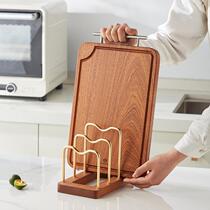 Nalandohao solid wood storage rack without punching kitchen pot lid storage rack chopping board rack pot lid rack countertop storage rack