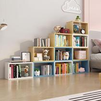 Bookshelf rack floor-standing corner home small storage grid cabinet bay window simple combination childrens bookcase
