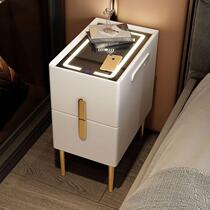 Jinmansheng ultra-narrow smart bedside table modern simple bedroom solid wood bedside small light luxury mini storage cabinet