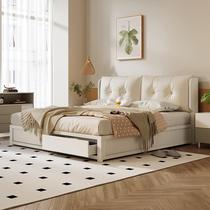 Bed modern and simple 1 8 meter double bed air pressure storage box tatami cream style master bedroom bed