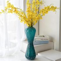 European American style simple light luxury colored glass vase home living room TV cabinet decoration tabletop hydroponic flower vase
