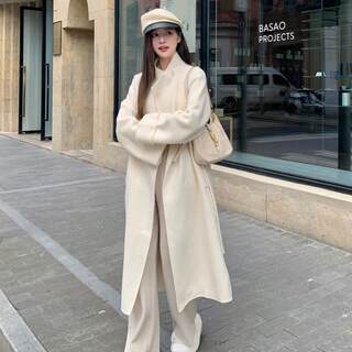 Song Yi's Same Style Cashmere Coat, Mid-Length, 2025 Autumn and Winter New Style, Simple and High-End Double-Sided Woolen Coat for Women