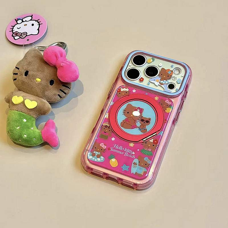 Ins-Style Summer Cute Rose Red Background Vacation Bikini Black Leather Kitty 360 Rotating Stand Suitable for 17Promax Phone Case Apple iPhone Case 17Pro Cartoon Phone Case 17 Ins-Style Summer Cute Rose Red Background Vacation Bikini Black Leather Kitty 360 Rotating Stand Suitable for 17Promax Phone Case Apple iPhone Case 17Pro Cartoon Phone Case 17