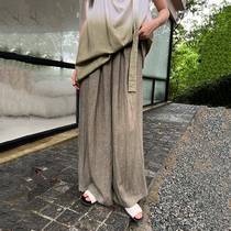NEIHE Neihe wide-leg pants elastic waist casual long pants summer thin womens wide-leg pants summer womens drape 250688