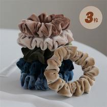 Simple velvet small intestine hair ring headband for women autumn and winter high elasticity scalp band high ponytail ball hair rope headwear