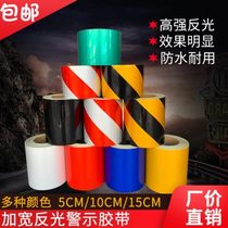 Reflective warning tape 5 10 15cm red white yellow black twill warning sign tape safety anti-collision sticker