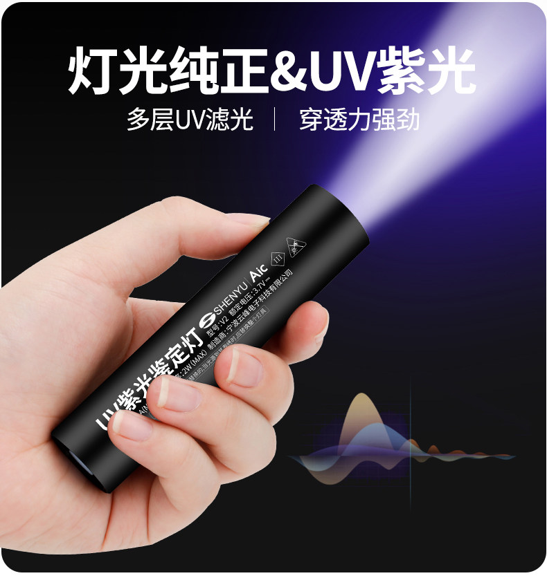 Cross-Border Popular Product: Wood's Lamp for Detecting Cat Ringworm, Urine Fungus, and Fluorescent Agents; Mini Flashlight with Ultraviolet Light for Banknote Verification