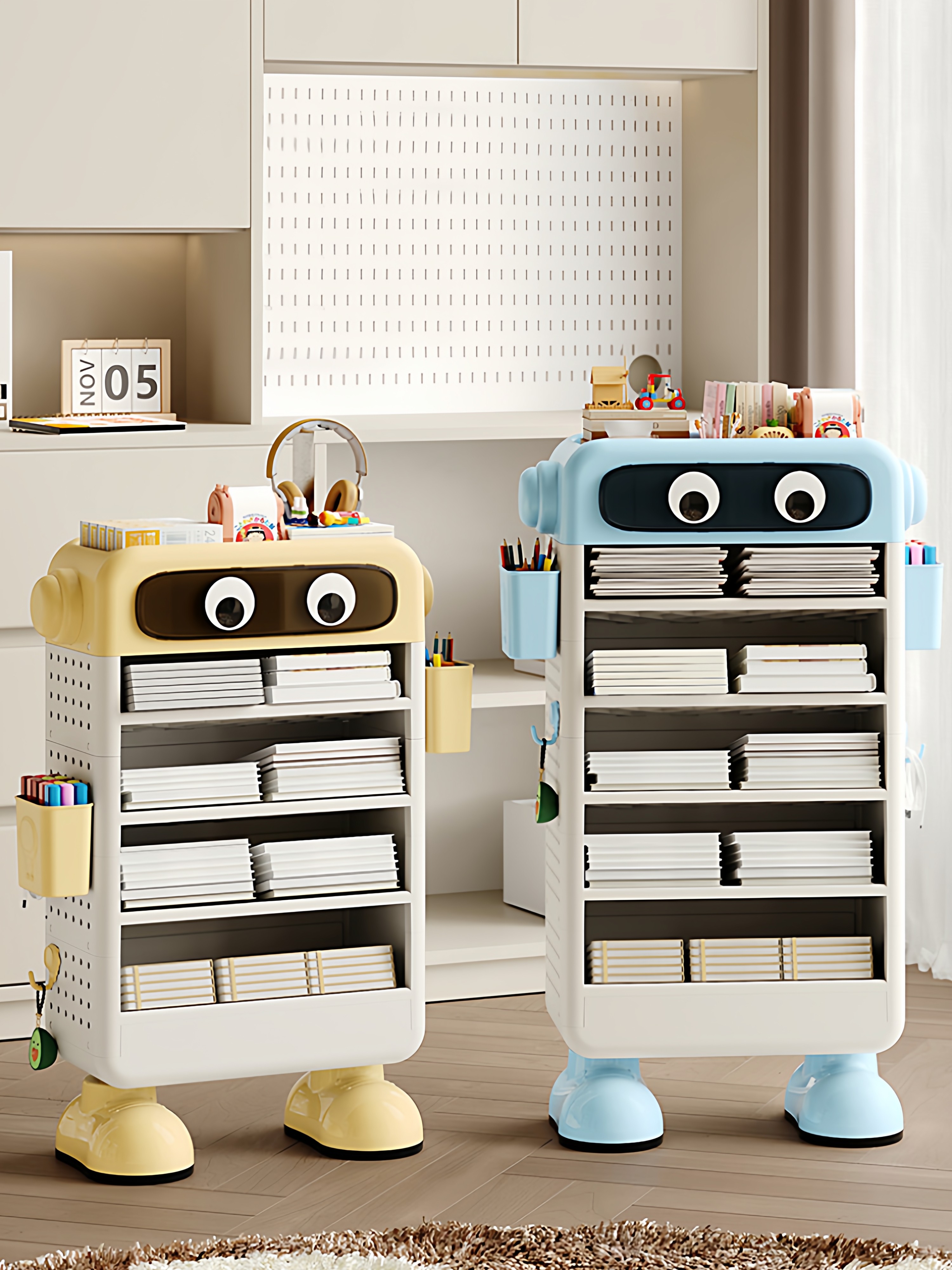 Bookshelf Floor-Standing Storage Rack Student Desk Book Storage Rack Office Desk Multi-Layer File Organizer Shelf