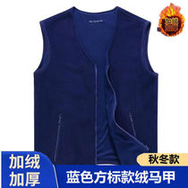 Fire velvet vest fleece warm and cold-proof autumn and winter mens flame polar fleece vest velvet vest flame blue velvet