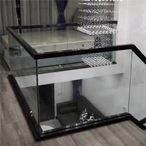 Balcony frameless glass handrail track floor trough carbon steel guardrail slot railing stair glass pre-embedded u-shaped trough