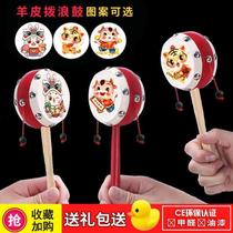 Baby toys can bite hands and drum baby wooden skin traditional children newborn boys and girls