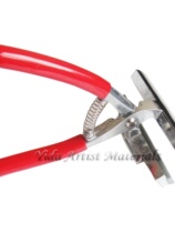Red handle wide mouth cloth pliers oil painting pliers canvas pliers mouth width 12cm with rubber strip spring