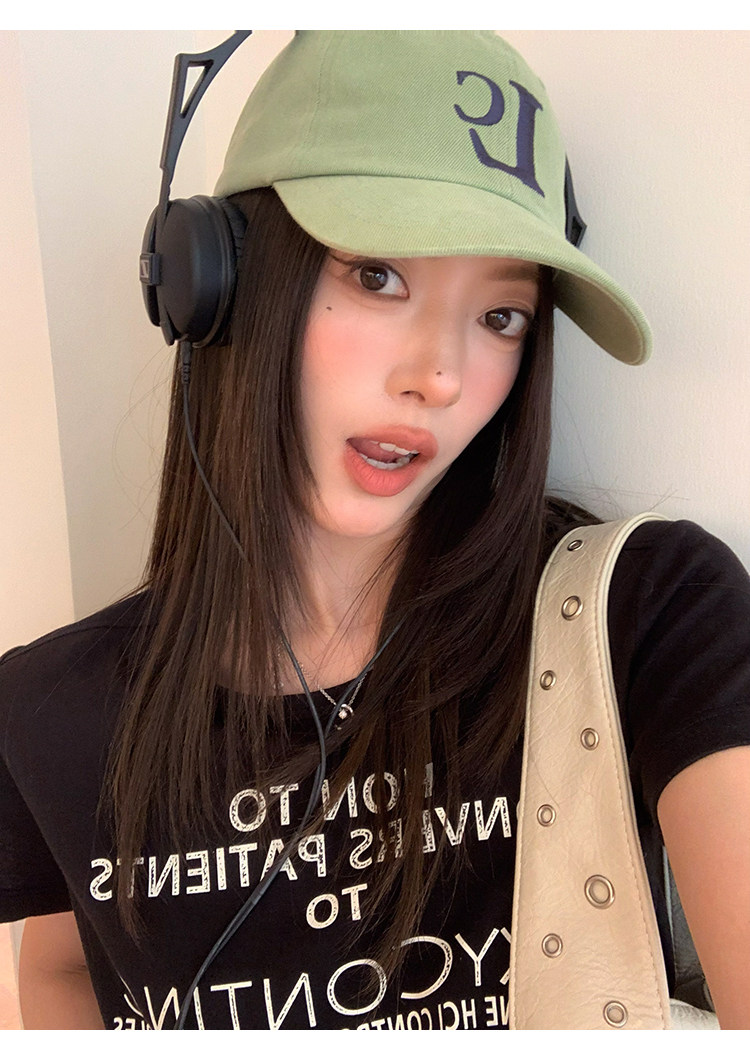 牙套大汪 [Буквенная формула] Повседневная футболка с коротким рукавом с принтом букв универсальная блуза