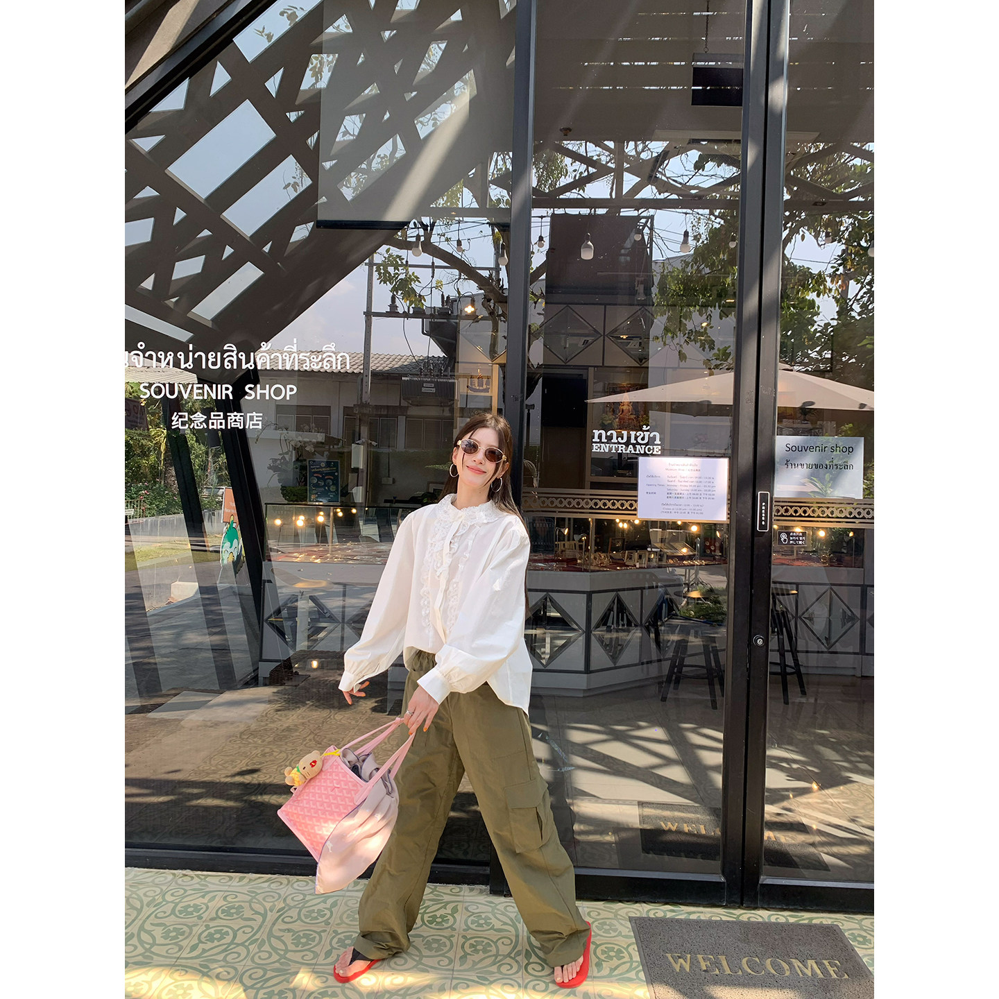 牙套大汪 【Французский белый лунный свет】 Винтажная рубашка с кружевным воротником и объемными рукавами в корейском стиле