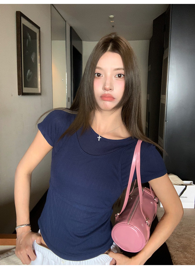 牙套大汪 Стильный комплект из двух предметов с майкой в корейском стиле