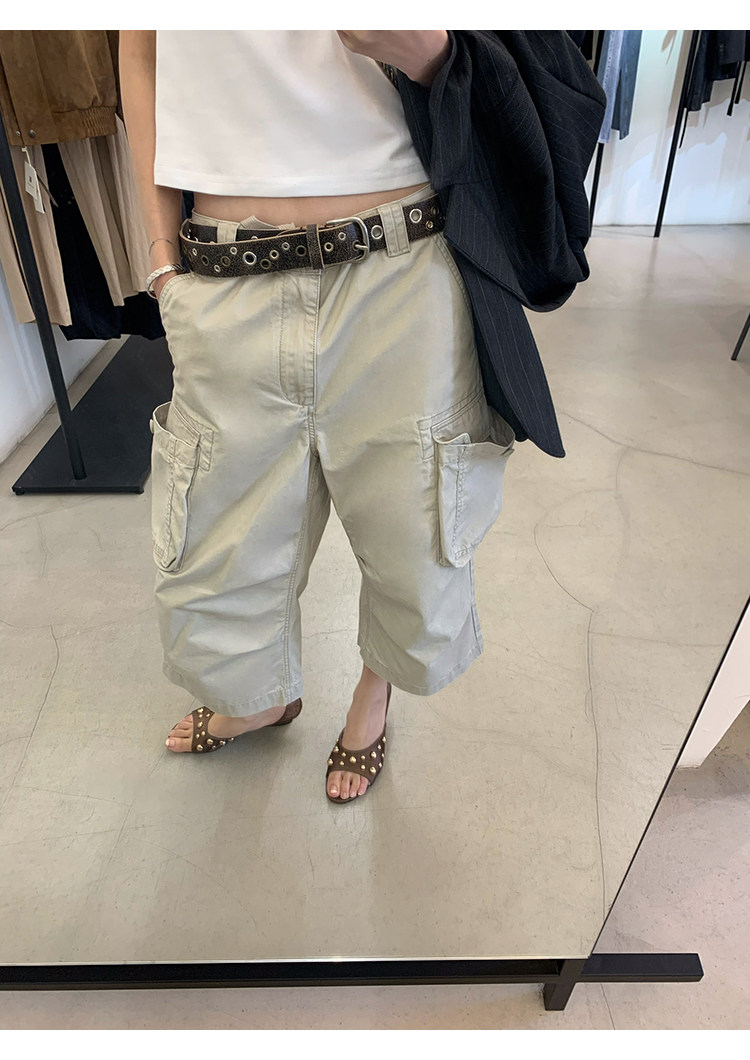 牙套大汪 【City Walk 神裤】укороченные карго брюки с кулиской и множеством карманов для городских прогулок