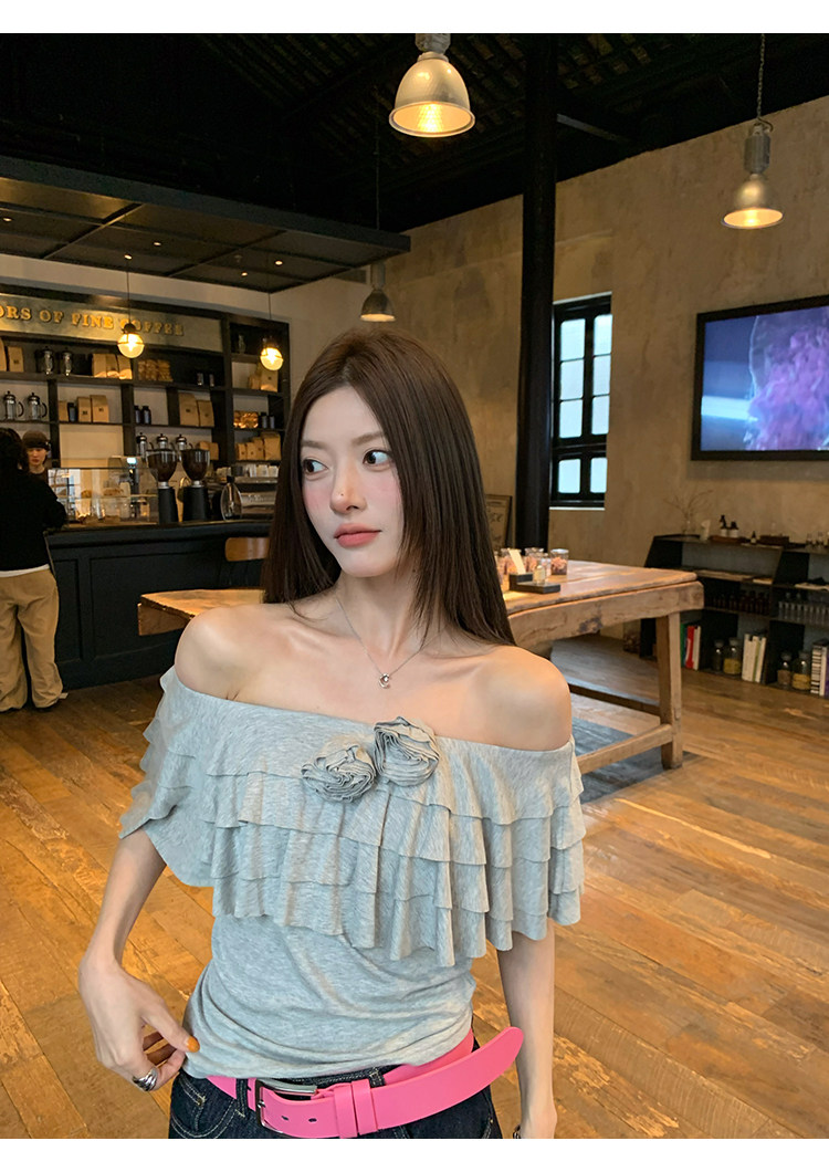 牙套大汪 25 лиоцелл эластичная дизайнерская футболка серая без рукавов короткая стройнящая изысканная универсальная блузка