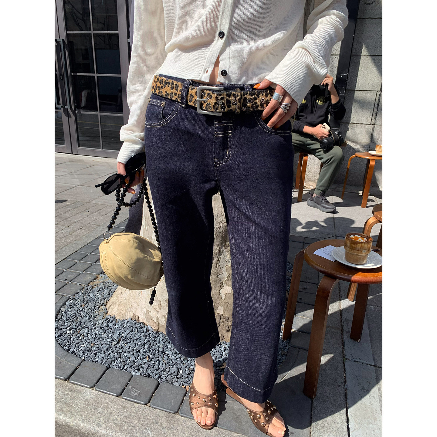 牙套大汪 джинсы с расклешенными штанинами, низкая посадка, ретро стиль, оригинальный деним