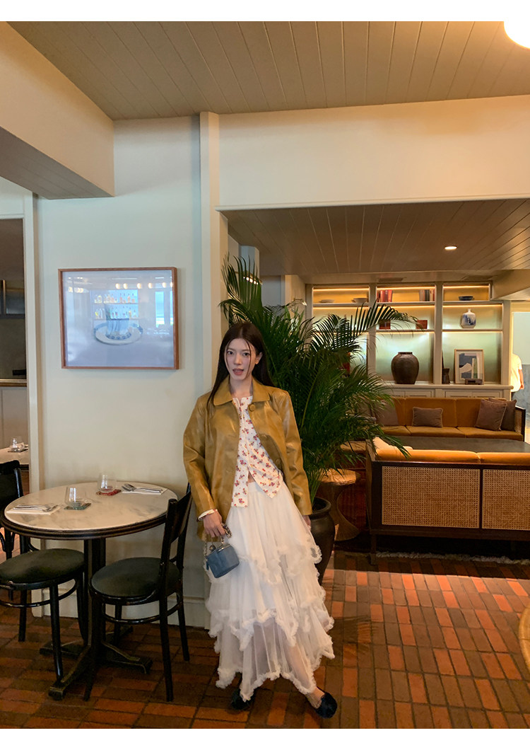 牙套大汪【仙德瑞拉】длинная юбка из сетки с неправильными кружевными краями и дизайнерской отделкой