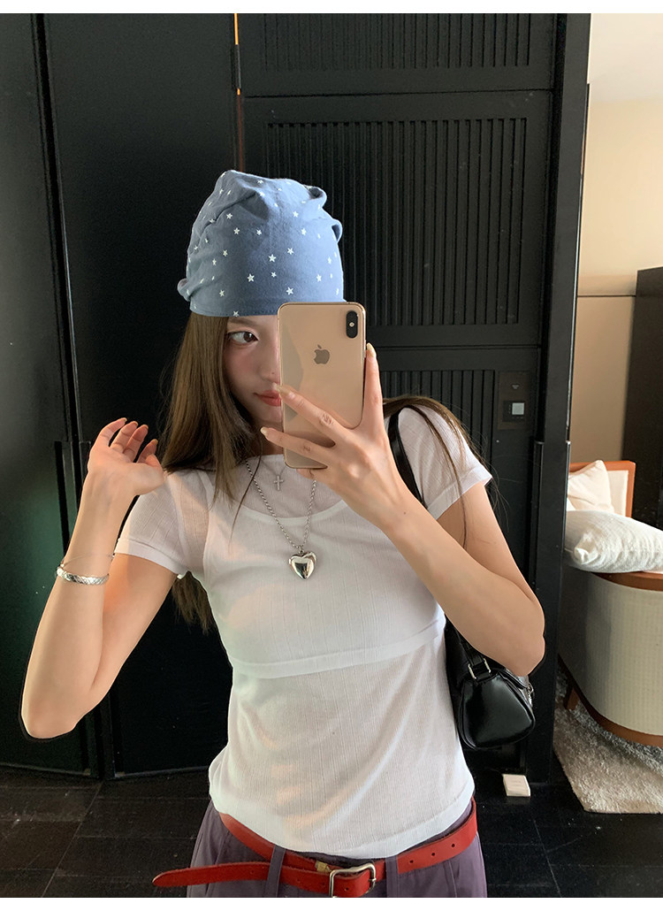 牙套大汪 Стильный комплект из двух предметов с майкой в корейском стиле