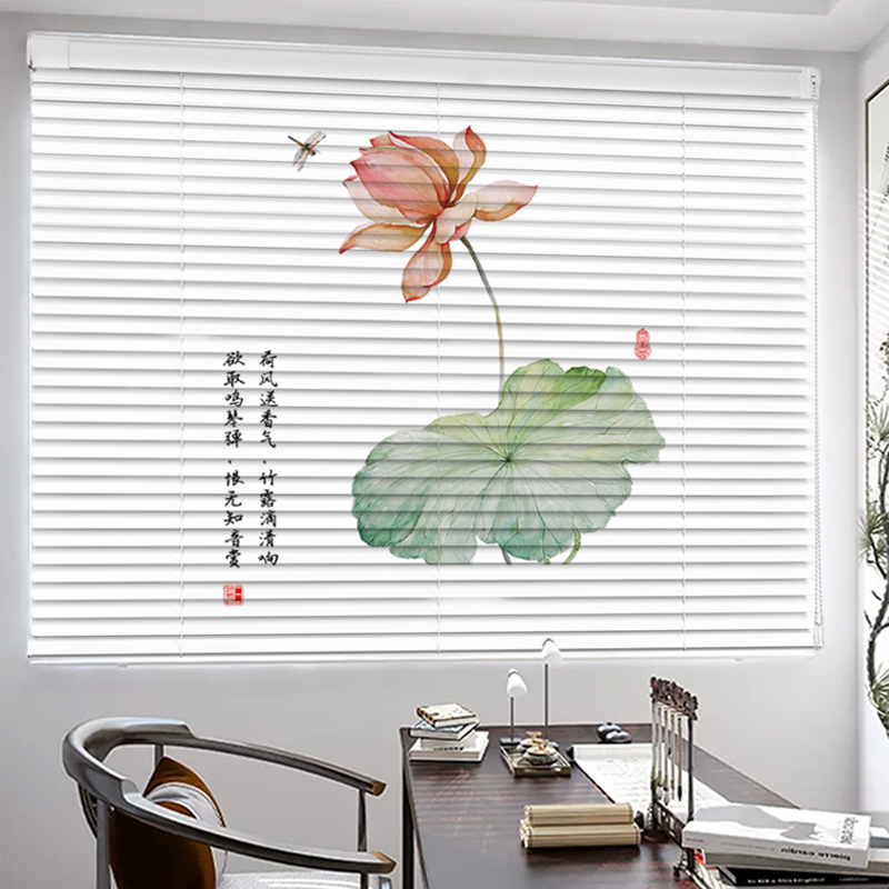 No Need to Punch Holes to Install Household Blinds, Retro Living Room and Bedroom Chinese Sunshades, Roll-Pull Blinds No Need to Punch Holes to Install Household Blinds, Retro Living Room and Bedroom Chinese Sunshades, Roll-Pull Blinds