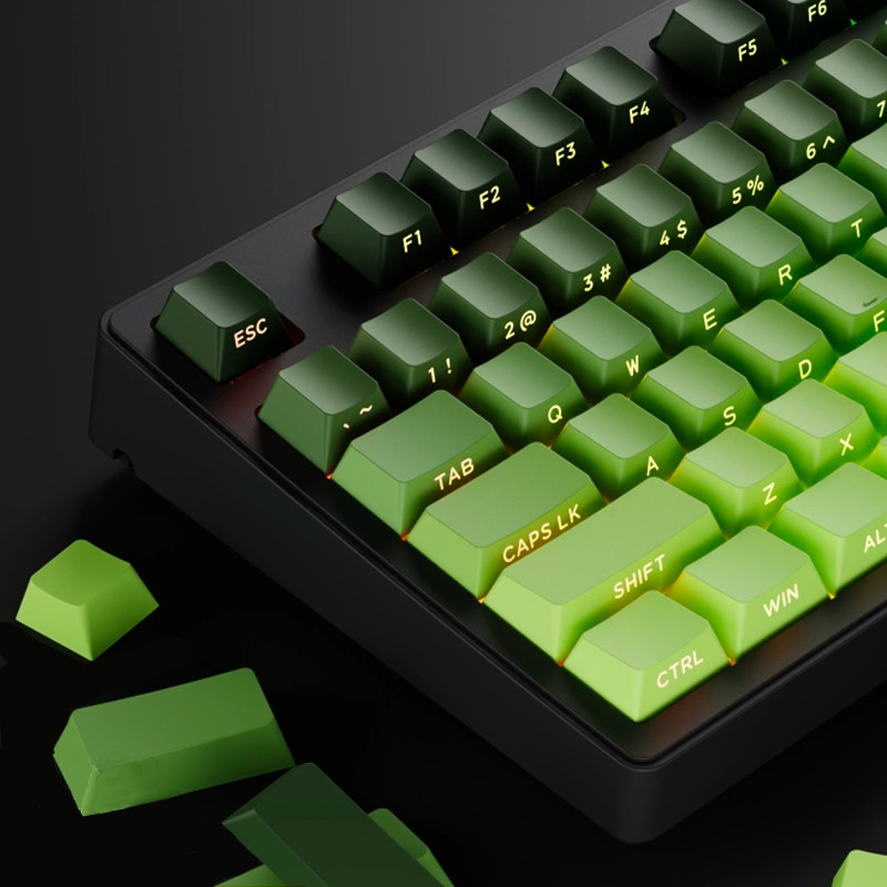 Cracked Side-Engraved Keycaps, Translucent Gradient Mechanical Keyboard ...