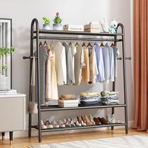 The bedside rack for clothes is thickened and reinforced and the floor-standing clothes drying rack is integrated with the indoor bedside cabinet and coat rack.
