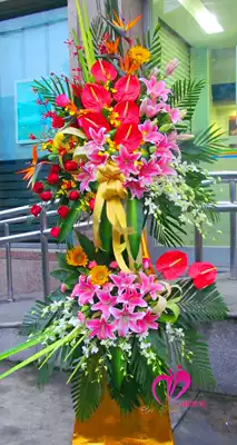 Exclusive style Flowers Express Shanghai opening flower basket opening housewarming congratulations Business Celebration singing Congratulations