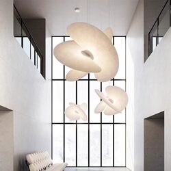 Nordic Creative Personality Living Room Modern Chandelier Designer Restaurant Homestay Duplex Building Designer Silk Fabric Lamp