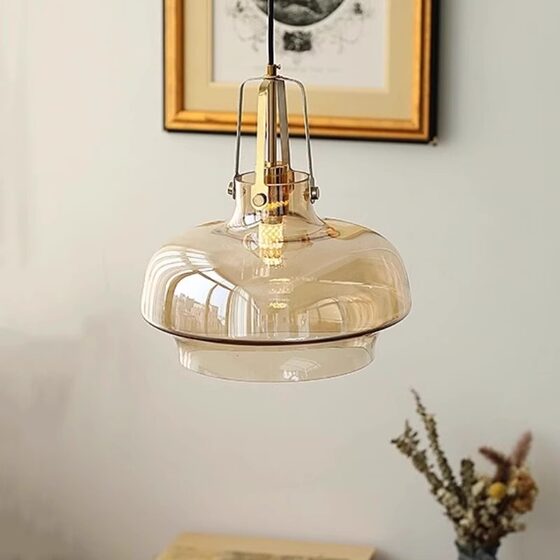 French Retro Bauhaus Restaurant Chandelier, Simple Mid-Century Wabi-Sabi Style Designer Cafe Single-Head Bar Counter Lighting