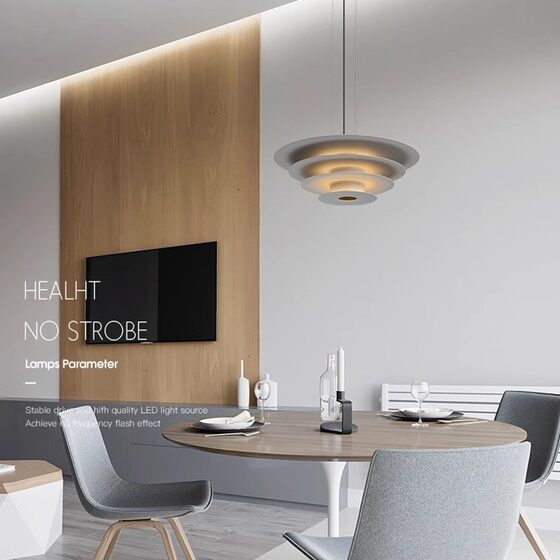 Nordic Minimalist Dining Room Lamp Modern Designer Model Room Hotel Bedroom Bedside Lamp Bar Table Round Chandelier