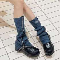 Leg zipper leg autumn and winter socks calf sleeves leg boots boots socks fat sleeves winter warm sleeves pile leg womens snow