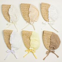 Summer Lace Hat Little Girl Infant Soft Lace Up Straw Bonnet