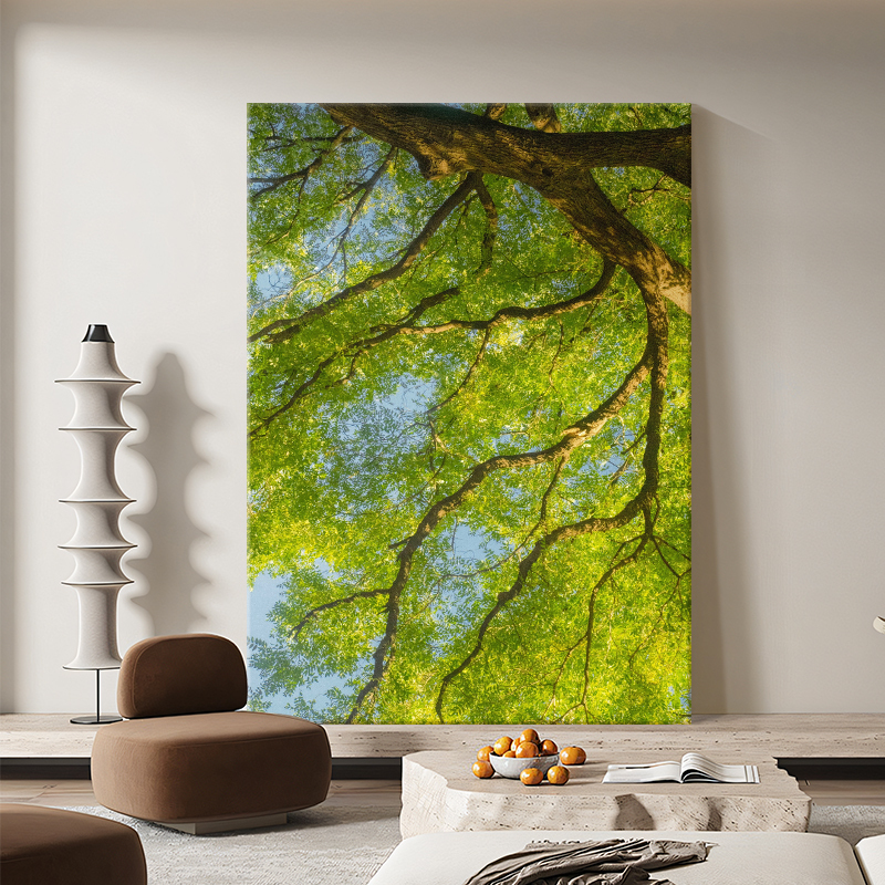 Healing Forest Living Room Decorative Painting, Plant Sofa Background Wall, Hand-Painted Oil Painting, Niche Bedroom Hanging Painting, Entrance Painting