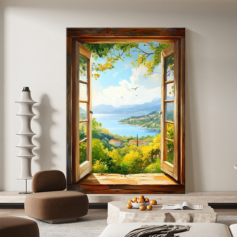 Open up the World Outside Your Window: Landscape Decorative Painting, Modern Hand-Painted Oil Painting, Healing Wall Art for the Living Room, Sofa Wall Open up the World Outside Your Window: Landscape Decorative Painting, Modern Hand-Painted Oil Painting, Healing Wall Art for the Living Room, Sofa Wall