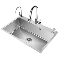 Pindaojia 58 kitchen sink 304 stainless steel brushed dish sink vegetable sink above and below the counter large single sink