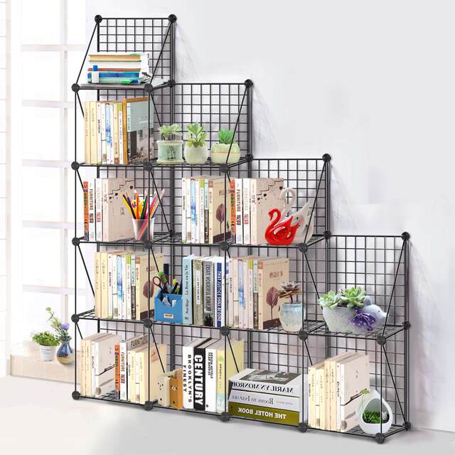 St. Rules Simple Creative Bookshelf Wrought Art Combination Student Study Floor Storage Storage Shelf Storage Small Bookcase