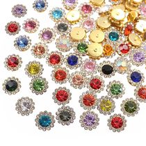 8mm-12mm Sunflower Sewing Claw Rhinestones Crystals Glass Be
