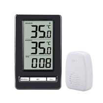 Indoor and outdoor wireless thermometer accurate room temperature meter dry and wet baby room temperature and hygrometer large screen digital display electronic clock