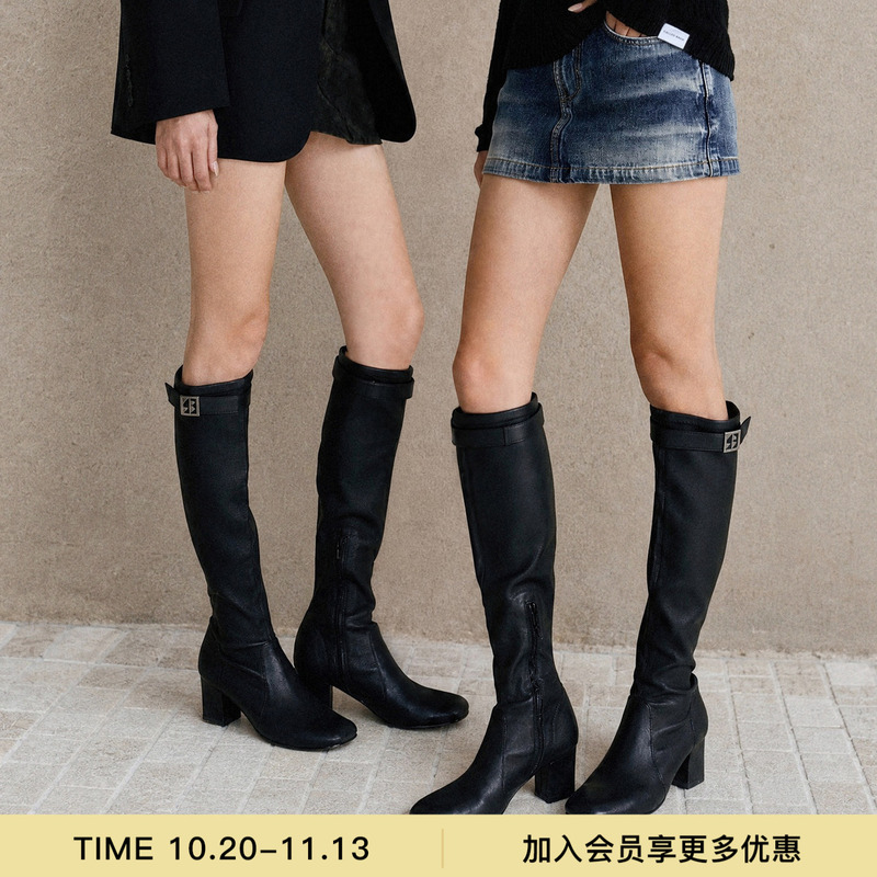 Called Back Black High Boots for Women 2026 Autumn New Versatile Mid-Heel Height-Increasing Leather Long Boots Called Back Black High Boots for Women 2026 Autumn New Versatile Mid-Heel Height-Increasing Leather Long Boots