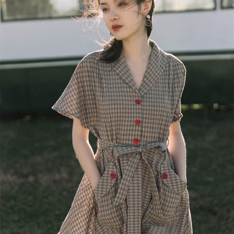 Bragi Dress 70S Long Dress Summer 80S Retro Clothing Hong Kong Style Vintage Outfit