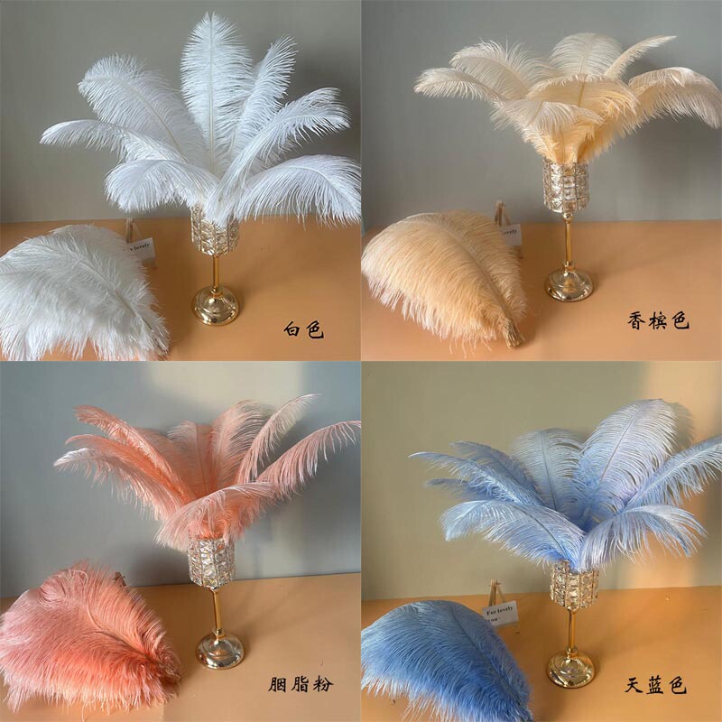 Ostrich Feathers for Chinese Valentine's Day Gifts, Ostrich Feather Photo Props, ins Macaron-Colored 40-45cm Large Feather Decorations