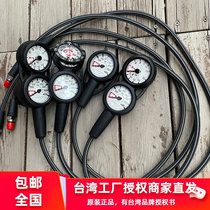 Diving triple table braided tube originating from Taiwan positive depth residual pressure north needle pressure double gauge