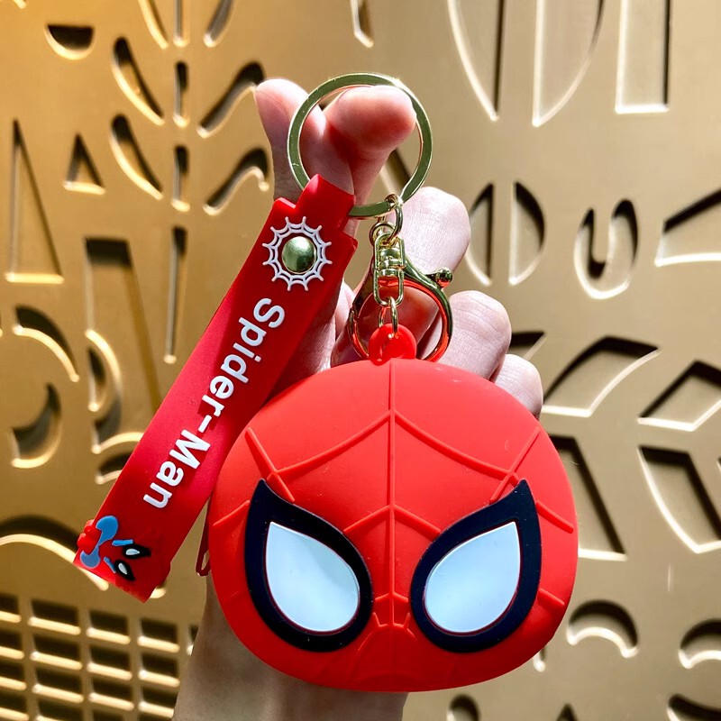 Cool Cartoon Avengers Spider-Man Boys Silicone Coin Purse Compact and Portable Superhero Keychain