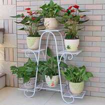 Flower shelf storage rack balcony living room floor-standing flower pot bracket shelf 2024 new succulent green radish iron art