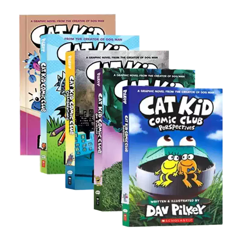贈雜誌1-4送音頻】學樂小彼蒂的漫畫俱樂部貓小子英文原版5冊Cat Kid 