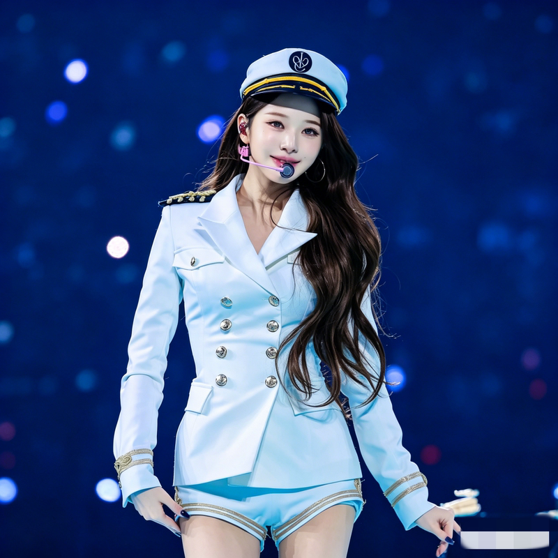 Zhang Yuanying's Same Style Navy Suit Sailor Cosplay Outfit Double-Breasted Blazer for Performances, Singing, and School Celebrations