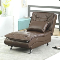 Internet celebrity leather lazy sofa leisure lounge chair single chaise sofa small apartment folding lunch break sofa